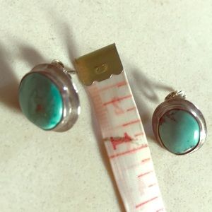 Silver & turquoise studs.